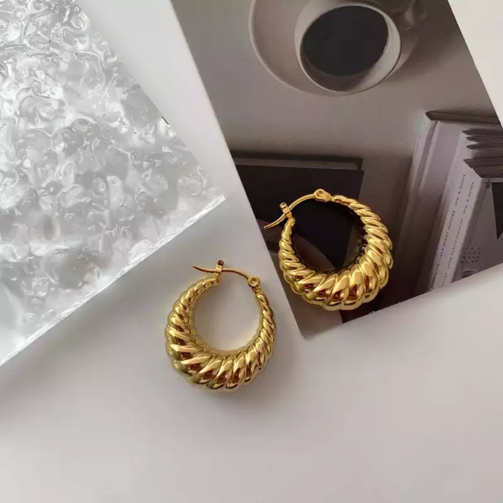 Oval Croissant Hoops Earrings